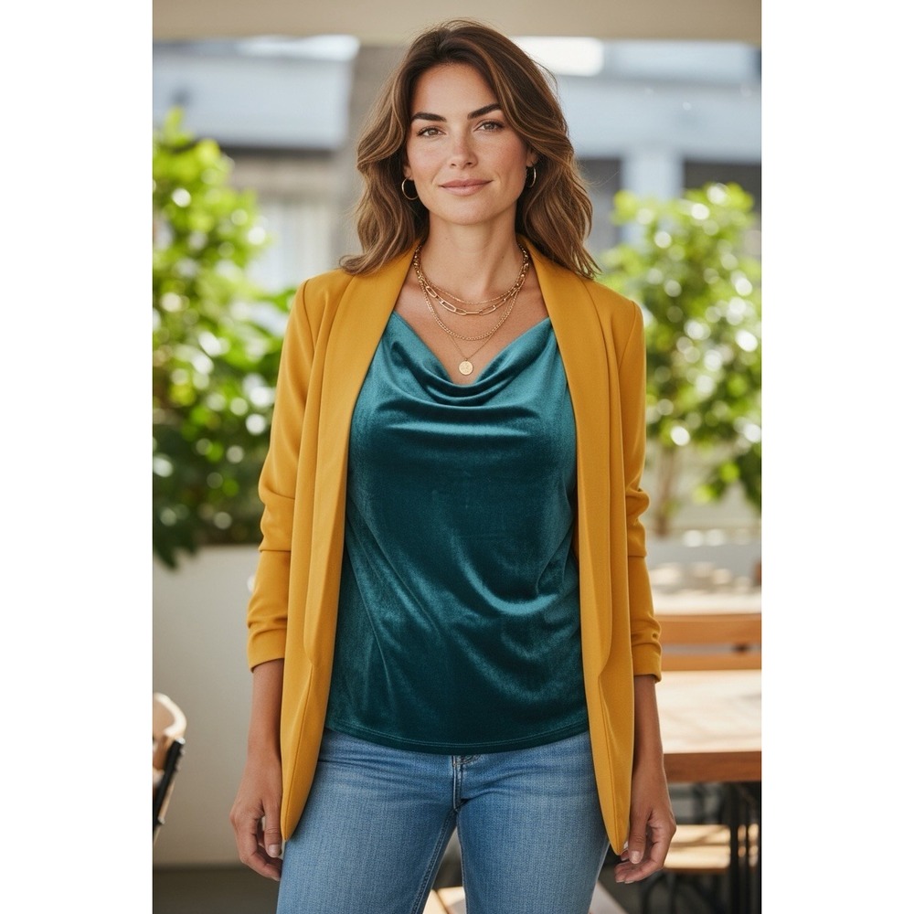 Banana Republic Velvet Top Teal Jade Cap Sleeve XXL Sleeveless Blue Green New